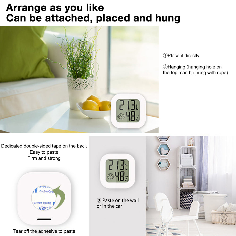 LCD Digital Thermometer Hygrometer Indoor Room Electronic Temperature Humidity Meter Sensor Gauge Weather Station For Home