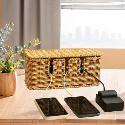 Cable Management Box Wire Storage Cable Box Desk Cord Hider Cable Cord Organizer for Cover TV Wires Computer Cords Router Home