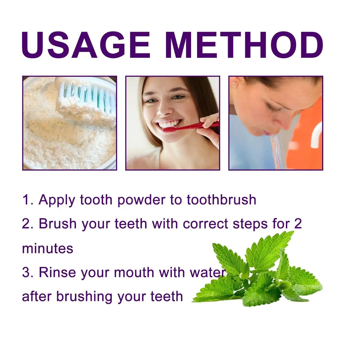 Whitening Tooth Powder Cleaning Oral Hygiene Fresh Breath Remove Plaque Stains Tartar Removal Bright Dental Brush Teeth Powder