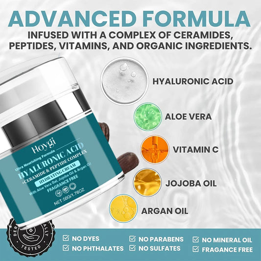 New Hyaluronic Acid Cream Ceramide Promotes Skin Elasticity Luster Nourishing Nourishing Locking Moisture Improve Skin Texture