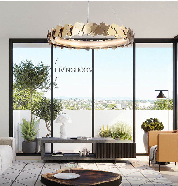 Contemporary Art Decorative Reading Room Pendant Lamp LED Gold Brass Pendant Chandelier Indoor Lighting Decoration