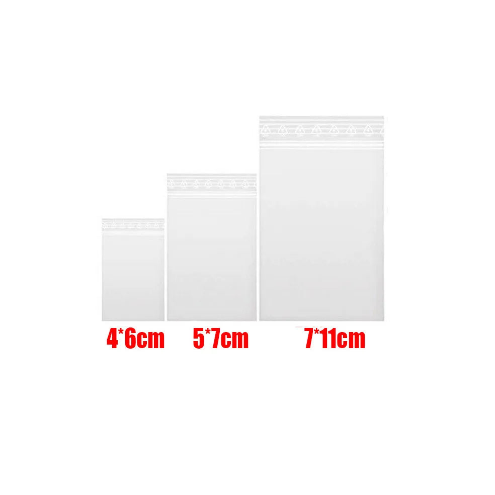 100Pcs Small Clear Plastic Bag Food Packaging Pouches Grip Self Seal Resealable Baggies Baggy Home Storage Bags