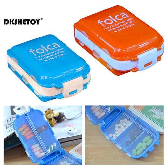 Pocket Pill case Folding Multi-layer Medicine Pills Storage cases Vitamin Drug Box organizer Container pharmacy Box coffret