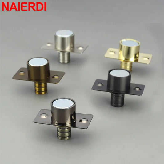 NAIERDI Invisible Magnetic Door Stop Brass Door Stopper Heavy Duty Hidden Door Stop Door Hardware For Door Floor Installation
