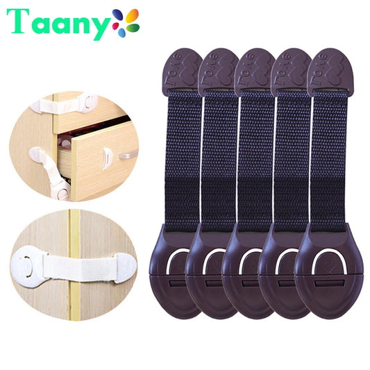Baby Safety Cabinet Lock Baby Safety Protection Drawer Webbing Safety Lock Baby Anti-pinch Hand Cloth With Child Safety Hook