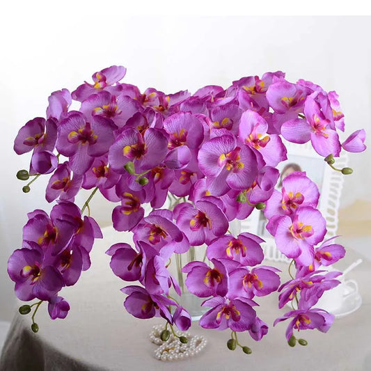 3D Artificial Butterfly Orchid Flowers Fake Moth flor Orchid Flower for Home Wedding DIY Decoration Real Touch Home Decorations