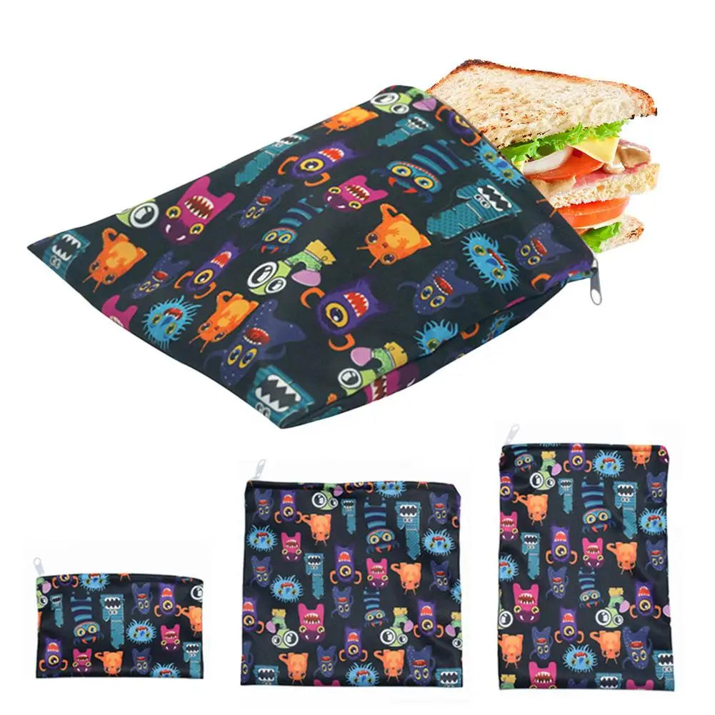 3pcs/set Reusable Food Storage Bags Leakproof Freezer Bag Reusable Sandwich Bags Snack Bag Lunch Bread Bag For Food Container