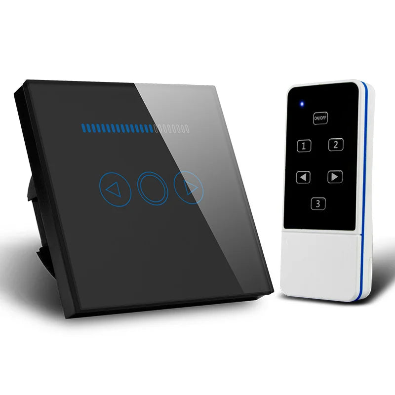 Smart Home EU Dimmer Switch White Crystal Glass Wireless Remote Control Light Dimmer Switch 500W,110-240V RF Switch 220V