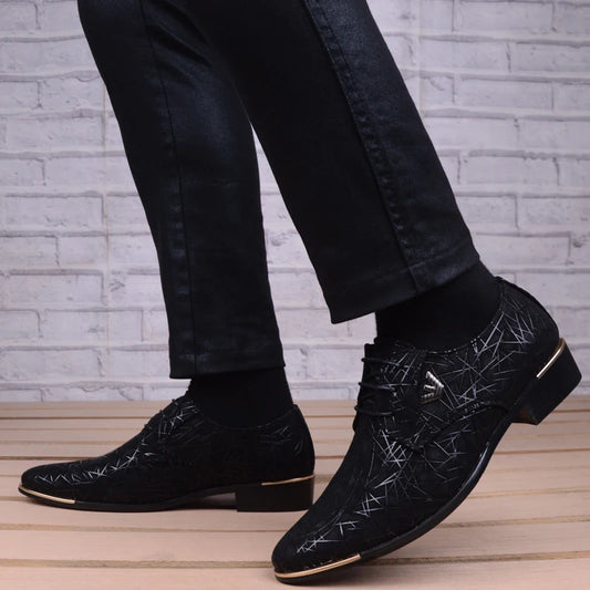 Men Wedding Shoes Microfiber Leather Formal Business Pointed Toe for Man Dress Shoes Men's Oxford Flats