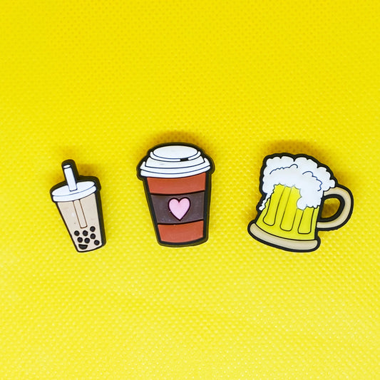 1pcs coffee PVC Shoe Charms Shoe Decorations Crocs