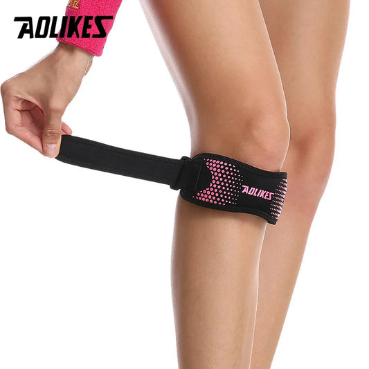 AOLIKES 1PCS Adjustable Knee Pad Knee Pain Relief Patella Stabilizer Brace Support for Hiking Soccer Basketball Running Sport