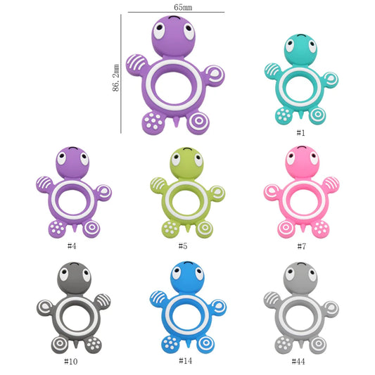 Cute-idea Silicone Baby Teethers 1pc Turtle Animal cartoon Food Grade Silicone Tiny Rod Kids Goods Nurse Gift Baby Teething Toy