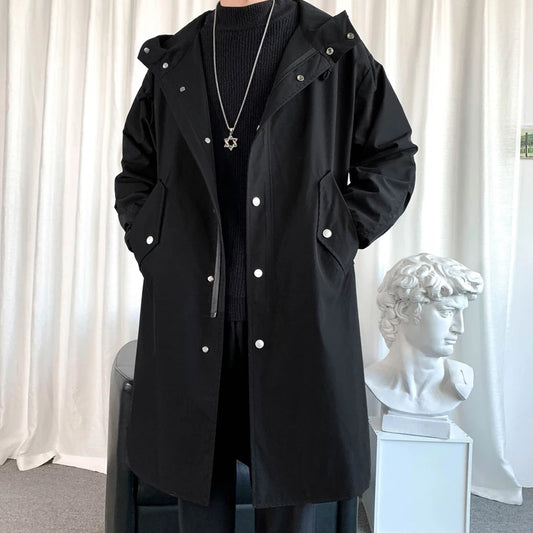 Men's Autumn New Hooded Jacket Korean Streetwear Oversize Coats Korean Streetwear Fashion Male Clothing Hip Hop Loose Jackets