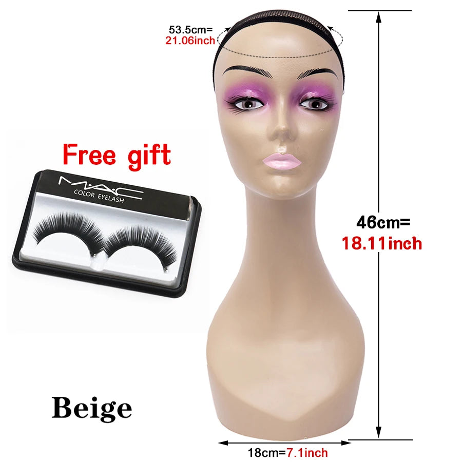 Mannequin Head Without Shoulders Female Head Model Manikin Mannequin Wig Scarf Glasses Hat Cap Display Wig Stand Head Doll Head