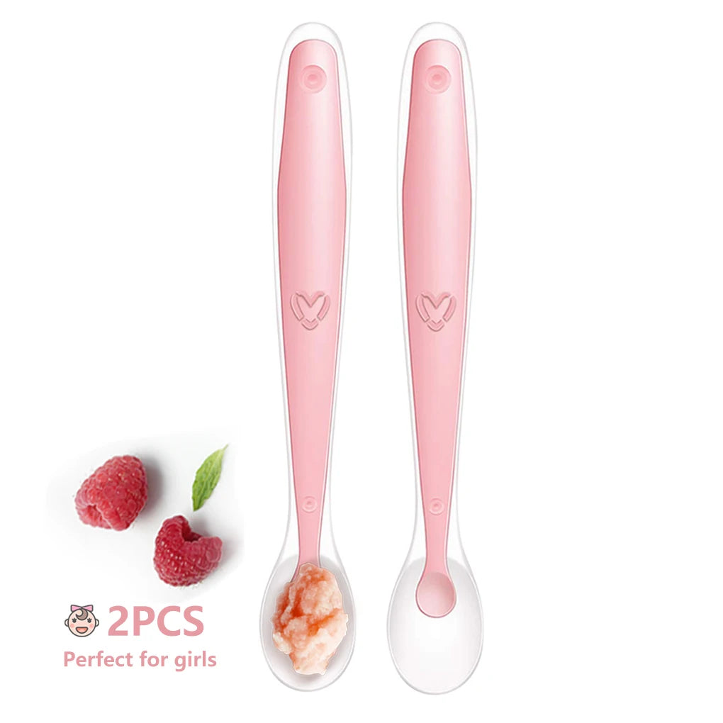Baby Silicone Soft Spoon Training Feeding Spoons for Children kids Infants Temperature Sensing