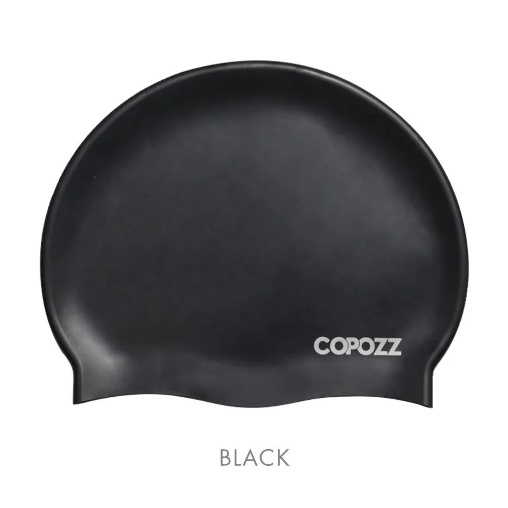 Copozz Men Elastic Swimming Hat Large Size Swimming Wear Professional Adults Waterproof Swimming Hat Silicone Swimming Caps
