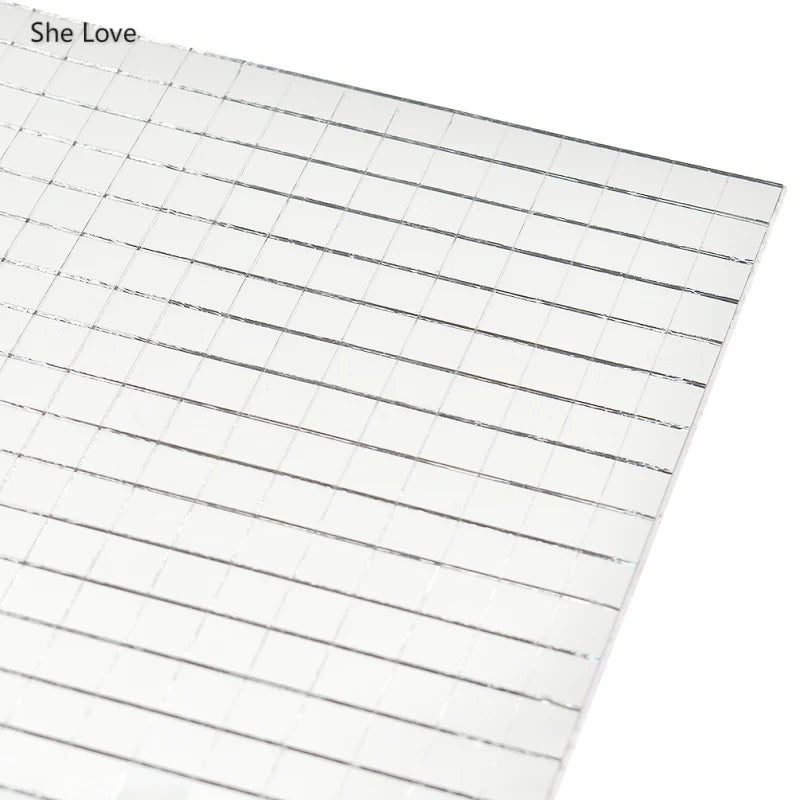 Chzimade Self-Adhesive Real Glass Mirror Mosaic Tiles For DIY Handmade Crafts Home Decoration