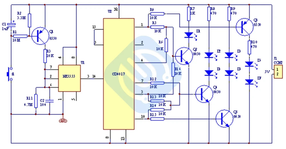 Electronic Dice CD4017 NE555 LED Module DIY Kit 5mm Red LED 4.5-5V ICSK057A Electronic Module Fun Diy Electronic