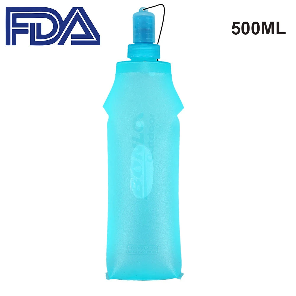 Water Bottle TPU Folding Soft Flask Sport Water Bottle Water Bag Collapsible Drink Water Bottle Water Bag Running Camping Hiking