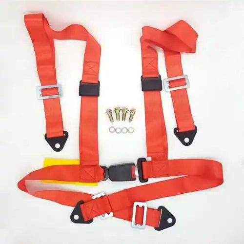 Universal 4 Point Racing Harness 2 Inch Safety Belt Quick Release Snap-In Buckle for Bucket Seats Black Red Blue