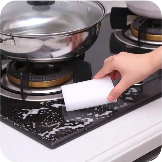 10Pcs Multi-function Magic Melamine Sponge Eraser Cleaner Cleaning Sponges Kitchen Bathroom 100x60x20mm