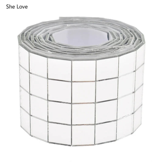 Chzimade Self-Adhesive Real Glass Mirror Mosaic Tiles For DIY Handmade Crafts Home Decoration