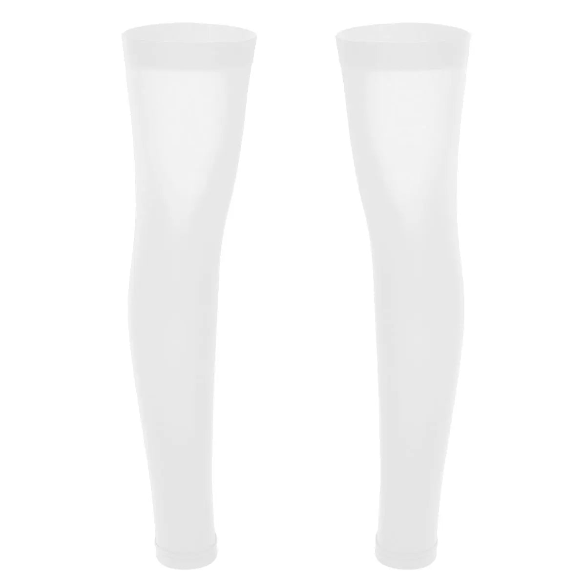 1 Pair Mens Sports Stockings Thigh High Full Leg Sleeve Footless Knee Brace Thigh and Calf Support Socks Running Stockings