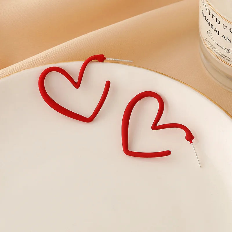 Daily Red Hearts Girls Doop Earrings Love Funny Bohemian Earrings 2024 Fashion New Women Accessories