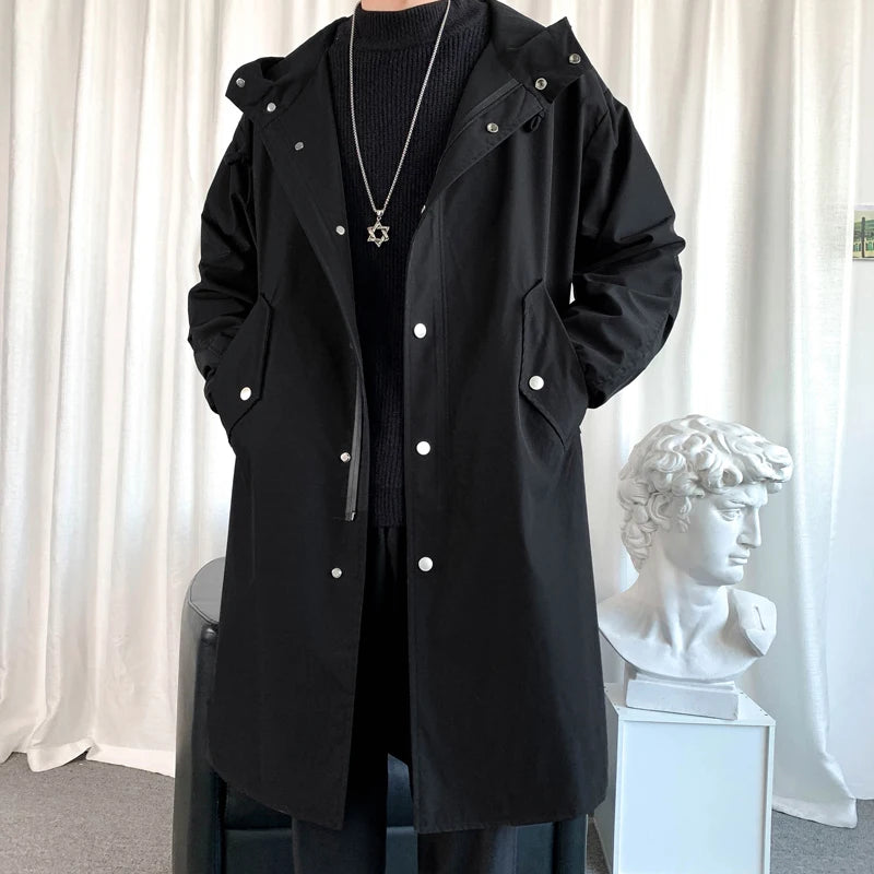 Men's Autumn New Hooded Jacket Korean Streetwear Oversize Coats Korean Streetwear Fashion Male Clothing Hip Hop Loose Jackets