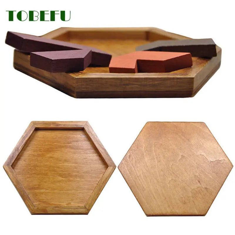 Wooden Geometric Shape Jigsaw Board Puzzles Kids Brain Teaser Non Toxic Wood Toys for Children Educational