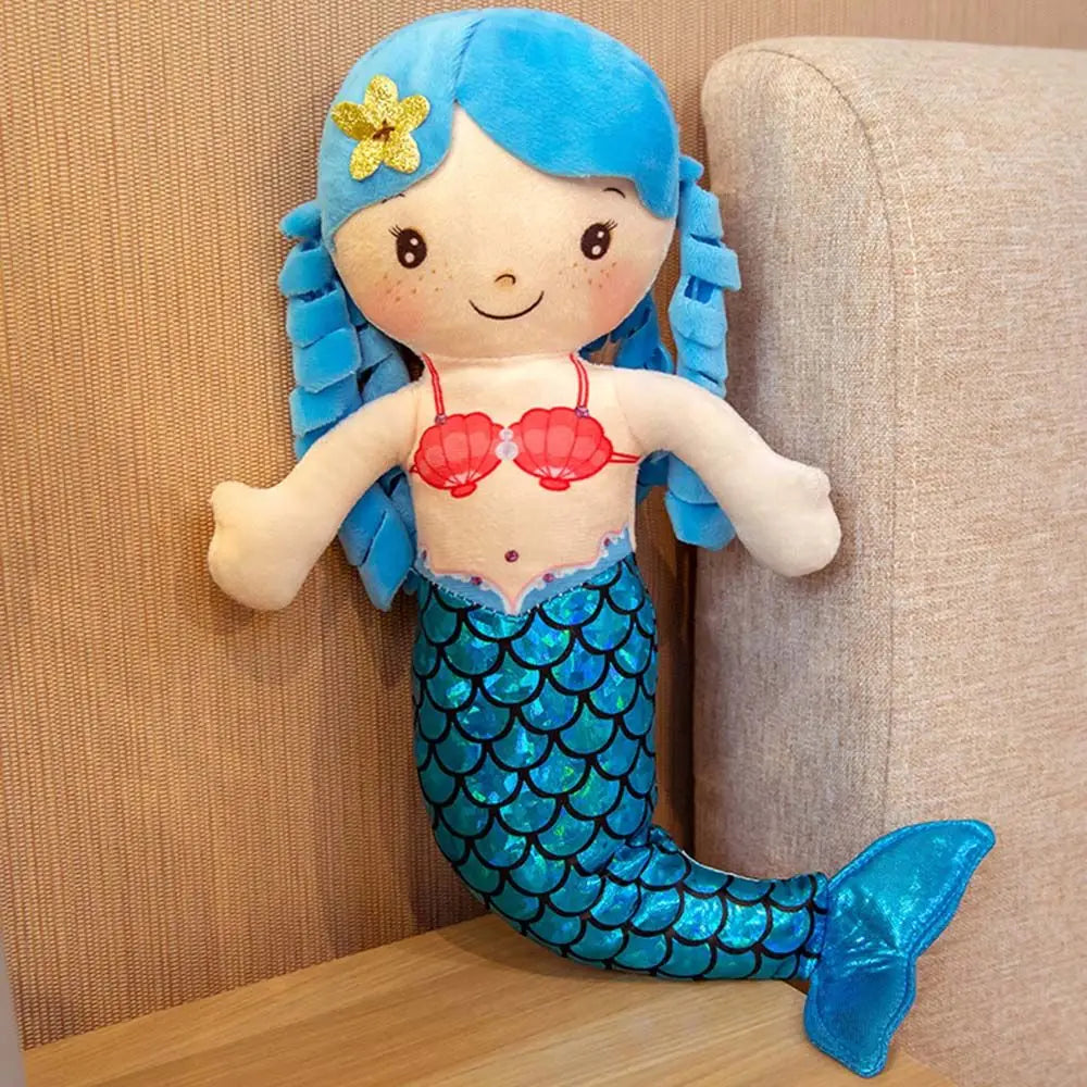 Plush Toy Cartoon Mermaid Humanoid Doll Mini Pillow Child Comfortable Stuffed Plush Toy Cute Doll Comfortable Pillow Gifts 30cm