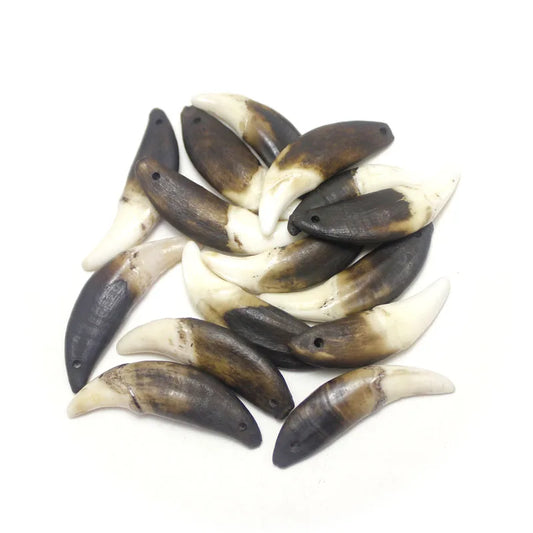 Wolf Teeth Pendant Wholesale Teeth 4 pcs Retro White&Black Teeth Jewelry Accessories Resin High Imitation