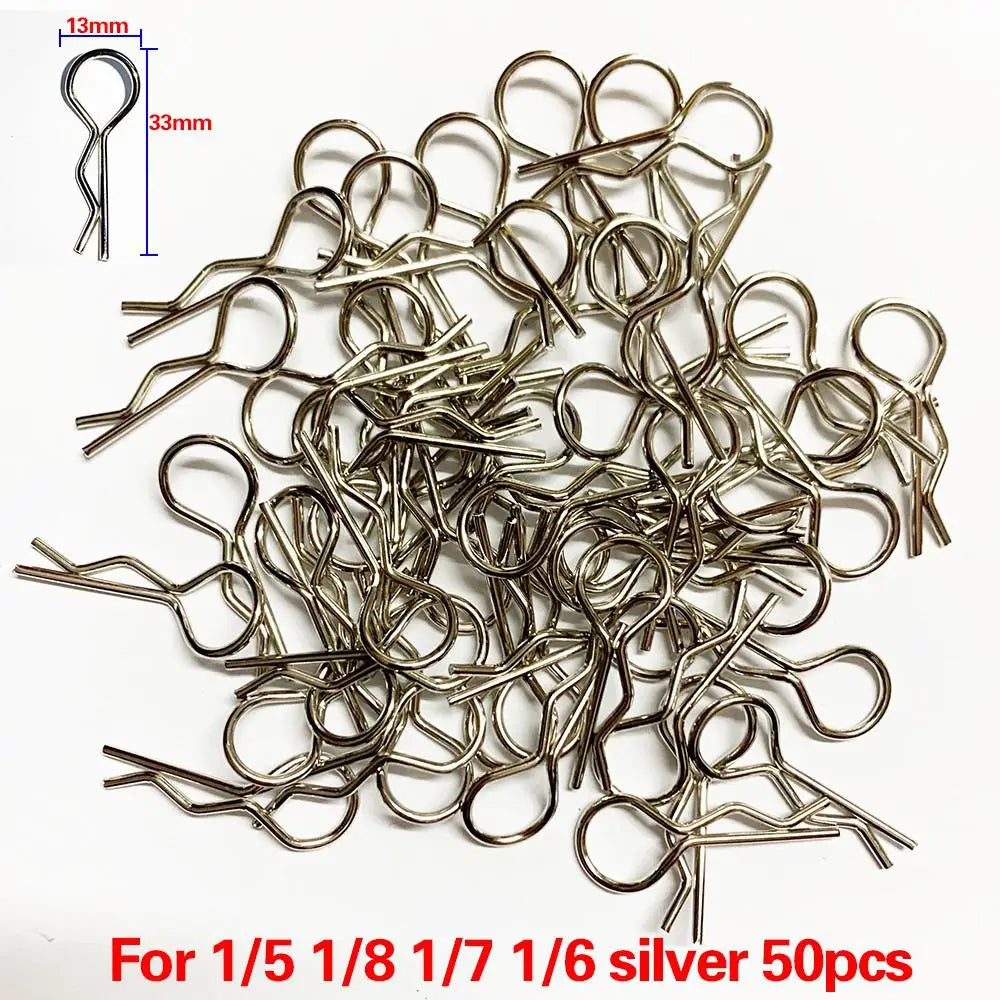 50pcs Rc Car Parts 1/5 1/6 1/7 1/8 1/8 1/12 1/16 Rc Cars Shell Body Clips Pins Housing Latch R Buckles Fixed For Trx-4 Scx10 Hsp
