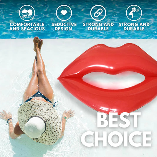 Red lip swimming ring Inflatable pool flash swimming ring swimming tool pool lifebuoy swimming pool float adult pool