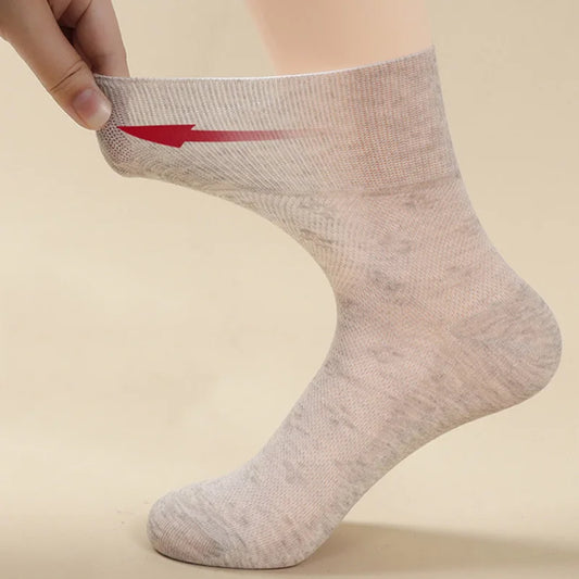 5Pairs Comfortable and Supportive Diabetic Socks for Men and Women Moisture wicking Cotton Fabric Non-binding Top Business Socks