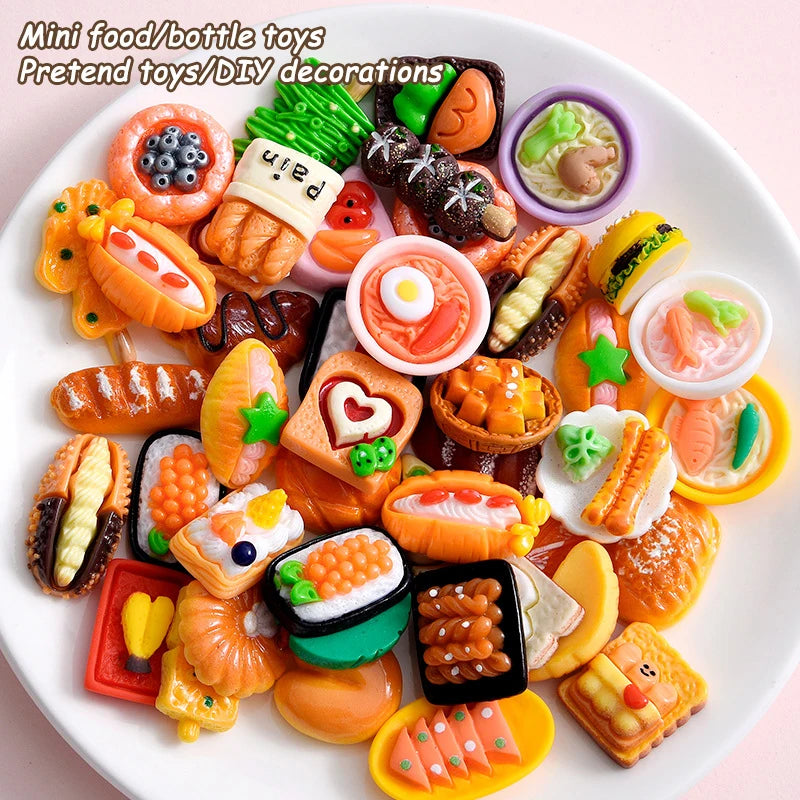 50pcs Miniature Food Toy Cute Dollhouse DIY Handmade Decorations Miniature Food Kitchen Accessori Simulation Food