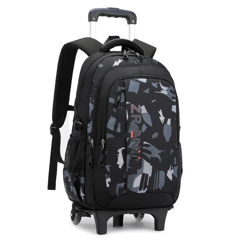 School Rolling backpack bag School Bags with wheels Student wheeled Backpacks for boys Children School Trolley Bag Waterproof