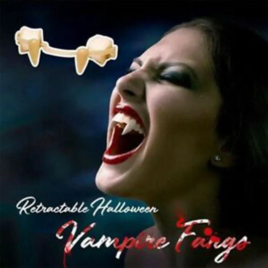 Halloween Fake Teeth Cosplay Vampire Fangs Retractable Teeth Dress Costume Tooth Gift Party Decoration Vampire Dracula Teeth