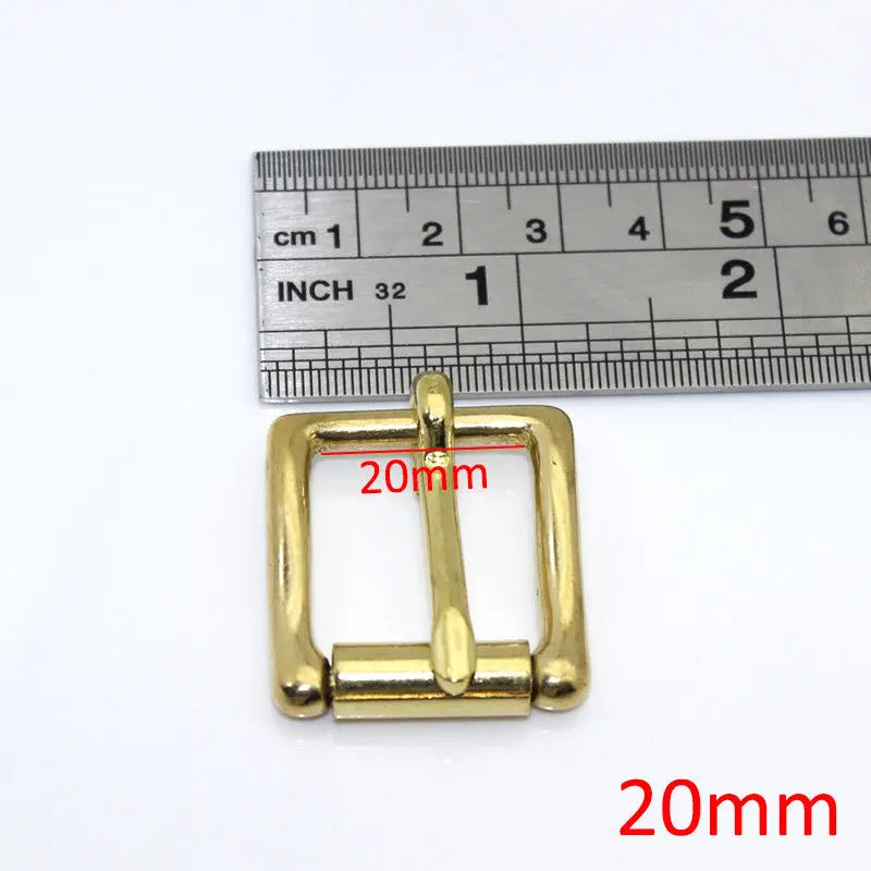 Brass Belt Roller Buckle End Bar Heel bar Buckle Single Pin Half Belt Buckle Leather Craft Bag Strap Jeans Webbing Dog Collar