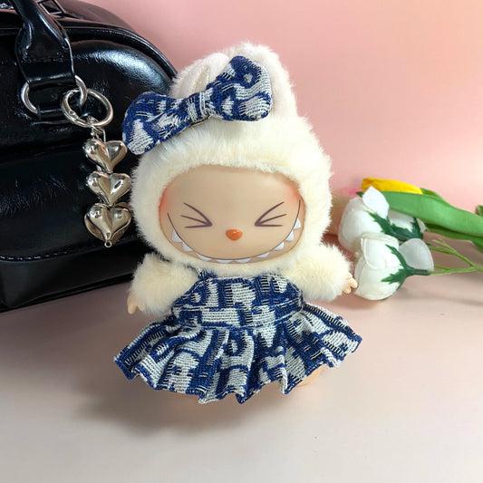 15-17cm clothes for labubu Handmade Custom Clothing Paired With Elegant Dresses Printed Work Pants Scarves Fashion Shoes