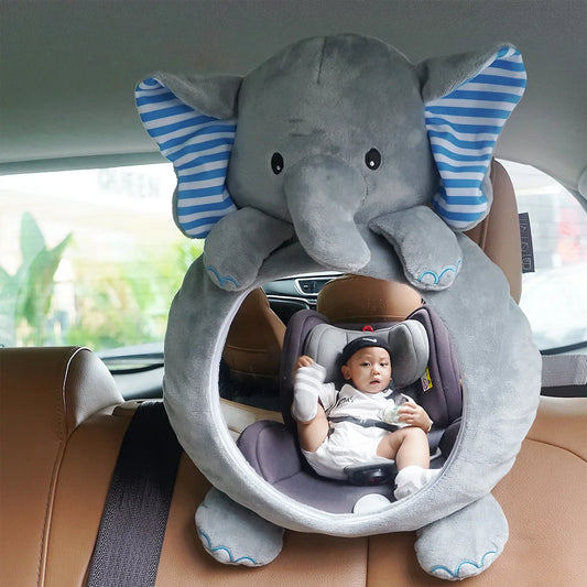 1PCS Easy View Baby Car Mirror, Safety Car Seat Cartoon doll Mirror for Rear Facing Infant, Wide Crystal Clear View,Shatterproof