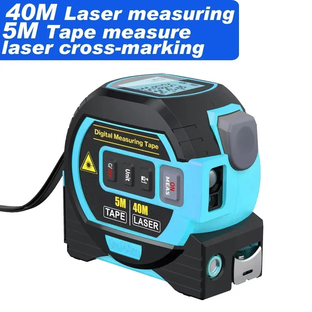 Laser Tape Measure 3 In 1 Digital Tape Measure High Precision Laser Rangefinder Steel Tape Measure High Elasticity
