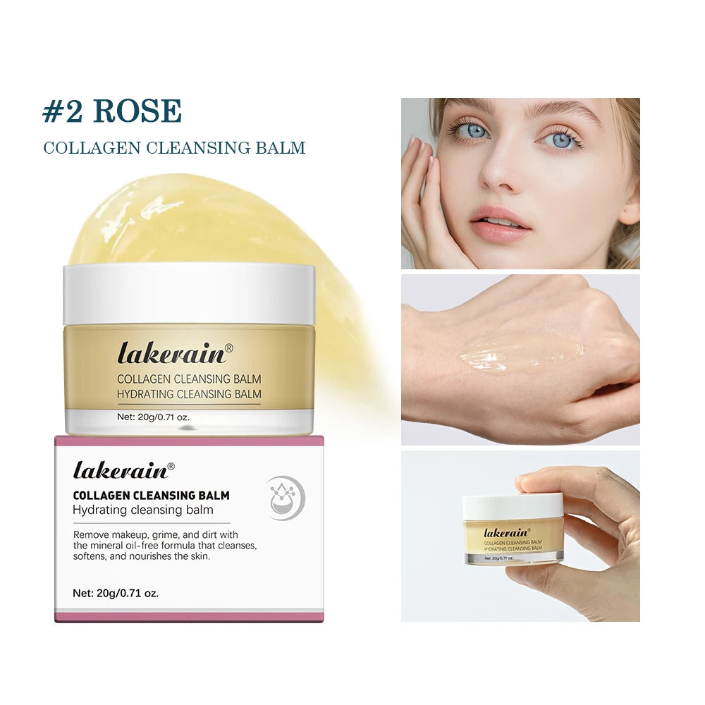 Pro-Collagen Cleansing Balm 3in1 Facial Cleanser For All Skin Types Soften Deep Cleanse Hydrate Makeup Non-greasy Cleansing Balm