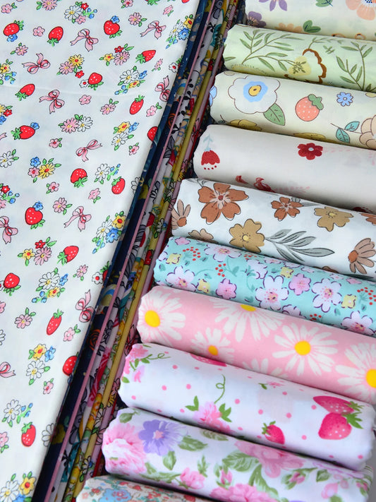 Fabric cotton handmade diy bedding flowers garden flowers pure cotton printing fabric twill cotton fabric sewing