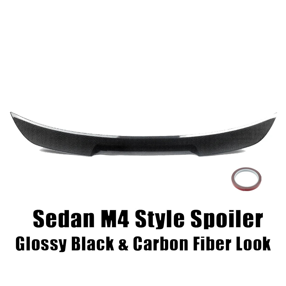 XVIP Car Glossy Black M4 Look Rear Trunk Spoilers Wings Lip For BMW 5 Series E60 4 Door Sedan 2004-2009 Carbon Look Accessories