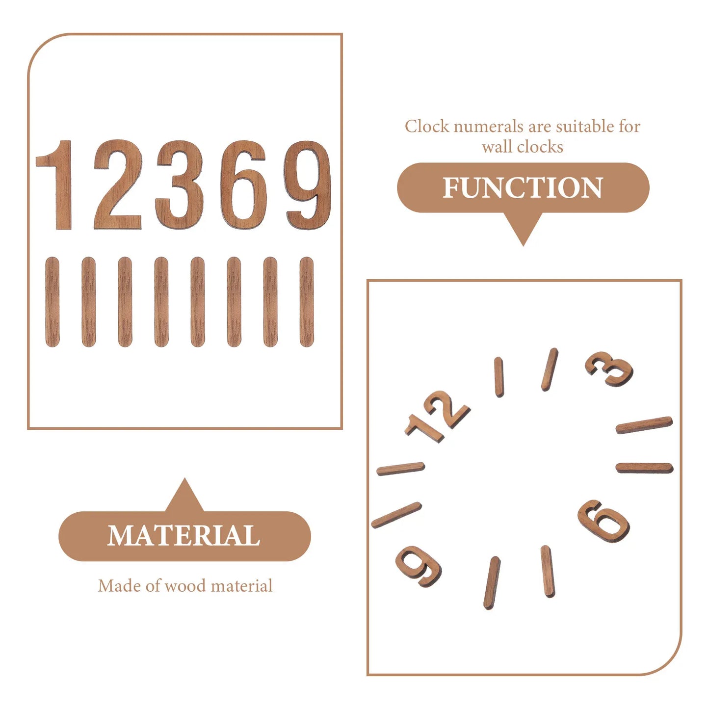 1 Set of Wall Clock DIY Numerals Clock Numerals Kit Replacement Clock Numerals Clock Numbers