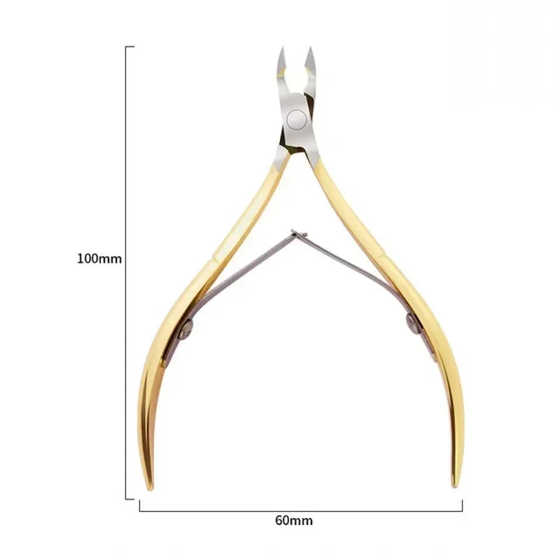 Professional Nail Cuticle Scissor Stainless Steel Gold Silver Dead Skin Exfoliating Clipper Clean Nails Art Tool Manicure Salon