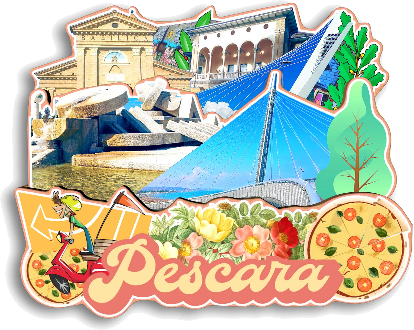 Bergamo Lucca Parma Modena Messina Livorno Matera Pescara Ferrara Italy Fridge Magnet Travel Souvenir Gift