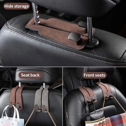 2 in 1 Car Hook For Car Rear Seat Back Hooks Headrest Hanger Clip Universal Double Hooks Holder Storage Car Interior Accessories
