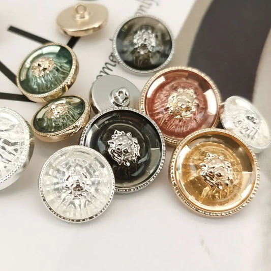 Luxury British Style Premium Metal Buttons for Coats & Fashion Apparel High-Grade Resin-Metal Combination 16/18/21.5mm 6pcs